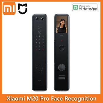 2023 Xiaomi Smart Door Lock M20 pro Распознавание лиц Отпечатки пальцев Bluetooth NFC Разблокировка для MiHome с визуальным экраном Cat Eye