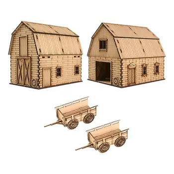 1/72 Миниатюрный деревянный домик, сделай сам, Интерактивная модель зернохранилища в разобранном виде для микроландшафтного аксессуара, Диорама, сцена войны из песка