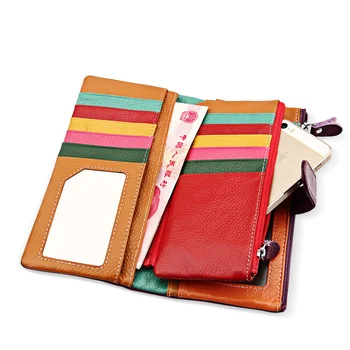 кожаный длинный женский кошелек, многофункциональная сумка для карт, женский кошелек с несколькими позициями для карт