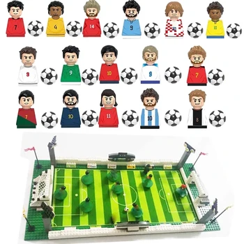 Футбол Футбольное поле Стадион Фигурки известного мини-футболиста Соответствуют строительным кирпичам, блокам, игрушкам в подарок малышу