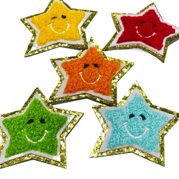 1 шт. нашивка с пятиконечными звездами для одежды, вышитая синелью пентаграмма, значки с пятью звездами, сделай сам для девочек, сумка для детской одежды