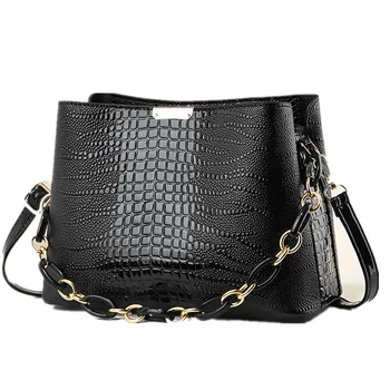 2023 Высококачественные Женские сумки-ведра из лакированной кожи, модные брендовые дизайнерские сумки из крокодиловой кожи, женская сумка через плечо