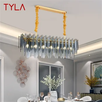 Прямоугольная подвесная люстра TYLA, домашний светодиодный светильник в стиле постмодерн для гостиной-столовой