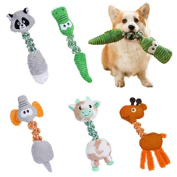Новые игрушки для жевания домашних животных Интерактивное мультяшное Плюшевое животное в форме аллигатора, Звуковая игрушка для собаки, Грызущая, Скрежещущая зубами, принадлежности для дрессировки собак