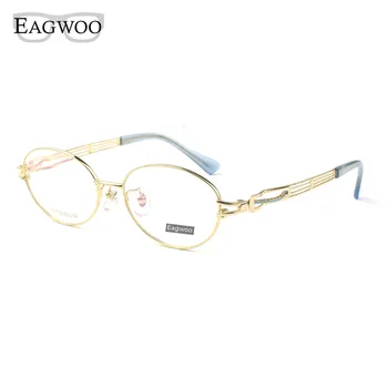 Женские очки с полной оправой из чистого титана, дизайнерская оптическая оправа, высококачественные очки по рецепту врача 7889