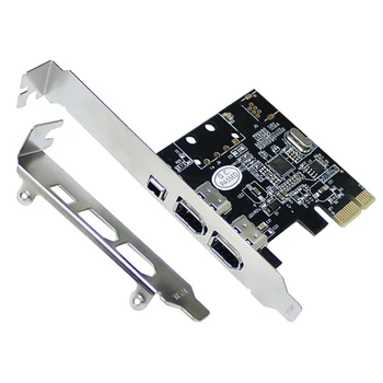 PCI-E 1X Адаптер видеозахвата 1394 DV с 6-контактным на 4-контактный 3-портовый конвертер Firewire