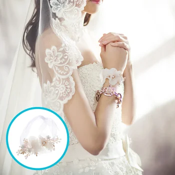 Браслет подружек невесты с цветами на запястье Свадебный искусственный Японский Корейский Белый Искусственный