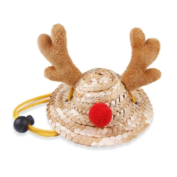 Принадлежности для маленьких домашних хомячков, рождественские головные уборы на Новый год / Рождественский подарок, реквизит для фотосъемки, шапка лося 090C