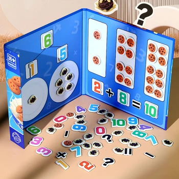 Игра на сложение и вычитание, математические игры, игрушечные цифровые наклейки и магнитная доска, игра 1-10, счет для малышей, обучающая игра