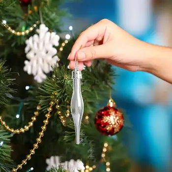 Уникальные украшения для Рождественской елки, яркие небьющиеся безделушки, набор рождественских подвесок, 6 шт., многоразовые, легко подвешиваются, зауженные