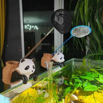 Украшение аквариума с мультяшным котом Украшение аквариума с рыбками Изысканные украшения аквариума с бамбуковой пандой Акваскейп для аквариума