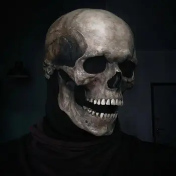 Маска с черепом на всю голову, маска Скелета, костюм на Хэллоуин, маска ужасов и зла Call Of Duty, косплей с подвижной челюстью, шлем, прямая поставка