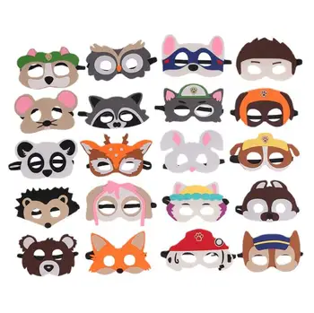 50шт Фетровых масок с мультяшными животными, сувениры для вечеринки для детей, маска для лица на тему сафари в джунглях, украшения на день рождения