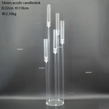 4 шт. новый высокий прозрачный подсвечник wedding focus crystal с 5 головками, подсвечники, используемые для оформления вечеринок и бракосочетаний