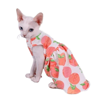 Одежда для бесшерстной кошки Сфинкс для котенка Девон Рекс, платье без рукавов, пышный весенне-летний костюм для кошки Сфинкс, одежда для кошек