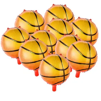 BESTOYARD 10шт 18-дюймовых баскетбольных воздушных шаров из алюминиевой фольги, Вечерние принадлежности для дня рождения World Game Sports Party Decoration