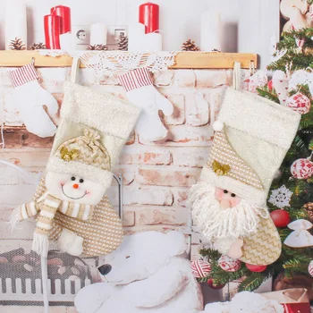 Новый рождественский чулок в виде Санта-Снеговика, Рождественские подвесные украшения, Рождественская сумка для подарков