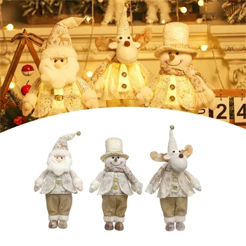 Светящийся Рождественский Санта-Клаус Рождественский Подарок Декор Светящийся Лось Снеговик Кукла Украшения Домашняя Вечеринка Новый Год 2023 Navidad Noel Decor