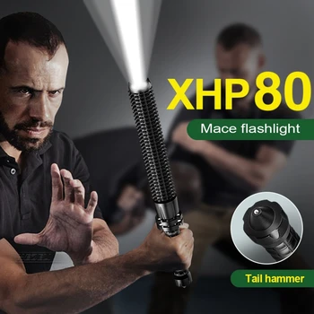 Новейший XHP80 Светодиодный Фонарик для Самообороны Перезаряжаемая Лампа Тактический Фонарик 18650 IX6Waterproof Открытый Охотничий Кемпинг