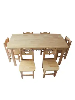 Столы и стулья для детского сада, стол из массива дуба, стол на шесть персон, специальная цена, маленький стул, детский стол, стол для обучения