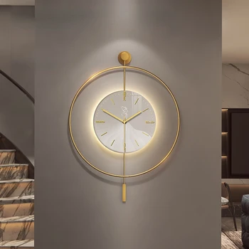 Домашний декор со светодиодной подсветкой Настенные часы Украшение гостиной Современный дизайн простые часы