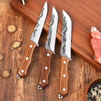Кованые Обвалочные ножи ручной работы из нержавеющей стали Кухонный Нож шеф-повара для разделки фруктов, рыбы, мяса, инструменты для филетирования