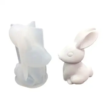 D Силиконовая форма для Пасхального кролика, сшивающая форму для кролика, украшение для торта из помадки, инструмент для выпечки из желе и шоколада, кухонные принадлежности