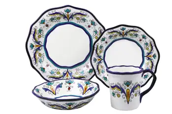 Набор керамики Samana Collection из 16 предметов с волнистыми краями от Lorren Home Kitchen Accessories
