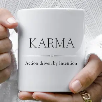 Кофейная Кружка Karma, Кружка Осознанности, Оздоровительная Кружка, Кофейная Чашка Karma, Кружка Karma, Чашка Karma, Белая Кофейная Кружка Karma, Белый Кофе