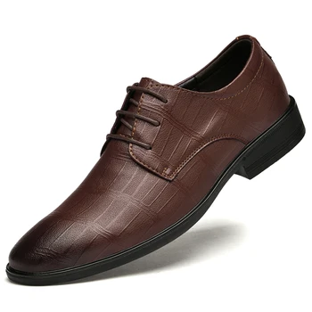 Новые модные мужские удобные повседневные оксфорды на шнуровке, Кожаная мужская универсальная деловая обувь, классическая мужская обувь для свадьбы