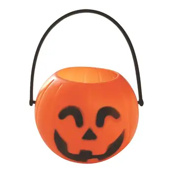 Оранжево-черное ведерко с тыквенным угощением на Хэллоуин для конфет Детское ведерко с тыквенным угощением с сумкой-держателем Реквизит для Хэллоуина