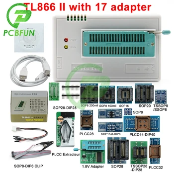 1 комплект 2020 Новейший V9.16 TL866II Plus Универсальный USB-программатор + 28/17/10 Адаптеров + SOP8 IC Clip Высокоскоростной Флэш-программатор EPROM