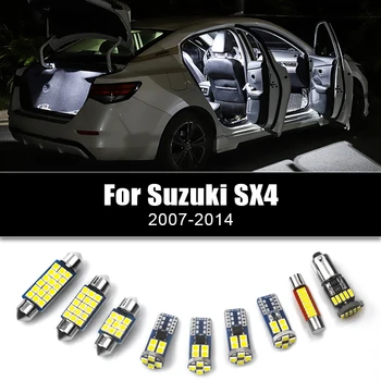 Автомобильные светодиодные лампы 12v для Suzuki SX4 2007 2008 2009 2010 2011 2012 2013 2014, автосалон, купольная лампа для чтения, аксессуары для освещения багажника