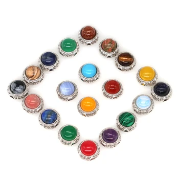 Серебристый Цвет, латунь, круглые непальские бусины в винтажном стиле, натуральные целебные кристаллы, камень для изготовления ювелирных изделий, аксессуары 