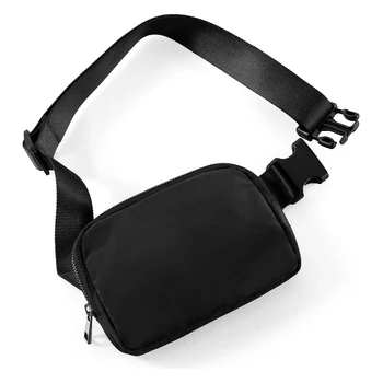 Небольшая поясная сумка с регулируемым ремешком Мини-поясная сумка для тренировок, бега, путешествий, пеших прогулок, мужская сумка через плечо, черная