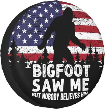 Чехол для запасного колеса Bigfoot Saw Me, чехлы для шин с американским флагом, защита от атмосферных воздействий, Универсальная, подходит для прицепа RV, внедорожника, грузовика