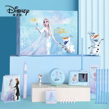 Disney 2023 Новый Электрический Набор Канцелярских Принадлежностей Подарочная Коробка Elsa High Appearance Карандаш Электрический Ластик Канцелярские Принадлежности Студенческий Праздничный Подарок