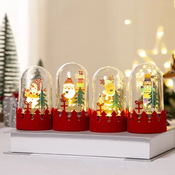 Рождественский фонарь с изображением Санта-Клауса Лося, Веселые рождественские украшения для дома, украшения 2023 Navidad Рождественские подарки, Новый год 2024