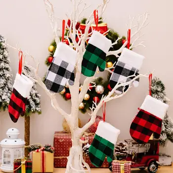 Прочная Рождественская перчатка Подвеска Праздничные украшения для Рождественской елки Перчатки тонкой работы для домашнего декора Набор из 2 рождественских подвесок