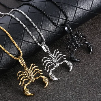 Модные ретро ожерелья Scorpion King для мужчин и женщин, подвеска из сплава животных в стиле хип-хоп, цепочка для свитера, ювелирные украшения в стиле панк, аксессуары в подарок