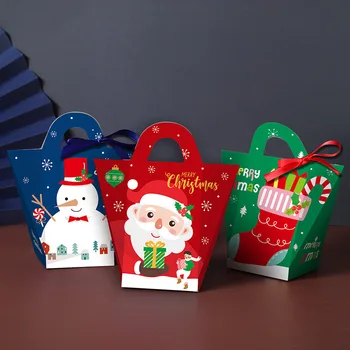 5 шт. Бумажная коробка для печенья, конфет и драже, Упаковка Рождественского подарка Санта-Клауса, Упаковочная коробка Navidad для украшения новогодней вечеринки