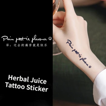 Значение Счастья на английском Языке Herbal Juice Тату Наклейка Поддельные Татуировки для Женщин Sexy Babes Водонепроницаемый Прочный Оптом