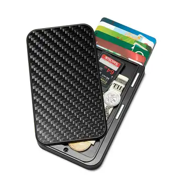 НОВЫЙ RFID-держатель для карт, мужские минималистичные кошельки из углеродного волокна для кредитных карт, банковские визитницы, футляры для карточек, коробки для мелочи