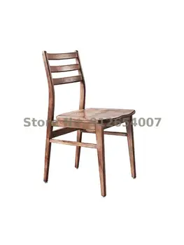 Обеденный стул из массива дерева в скандинавском стиле, кресло для отдыха, Простой Современный Ресторанный Компьютерный стул из ясеня, Врезное сиденье и шип