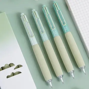 4шт Гелевая ручка нажимного типа 0,5 мм, Мягкая губка, Быстросохнущая пластиковая ручка большой емкости, школьные канцелярские принадлежности, подарок для студентов