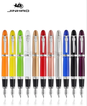 Перьевая ручка Jinhao 159 Classic большого размера 0,7 мм со средним пером с серебряной / золотой отделкой, профессиональные Канцелярские принадлежности для письма