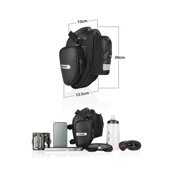 Сумка для хвоста велосипеда Rhinowalk, Непромокаемая седельная сумка, сумка для бутылки с водой, вместительная складная сумка для езды на дорожном велосипеде