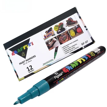 12-цветной набор фломастеров для рисования ногтей для рисования линий, крючков, быстросохнущая ручка для рисования граффити на водной основе
