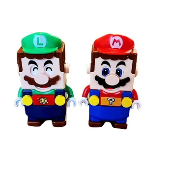 Конструкторы Super Mario Bros, конструкторы Luigi Buliding, фигурки, игрушки для сборки, вопросительный знак, коробка, куклы, подарки на День рождения для детей