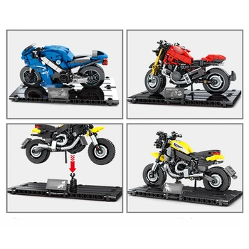 Блоки Moto Road Racer, модель мотоцикла, строительный блок, мотоцикл, детские наборы строительных кирпичей, детские игрушки
